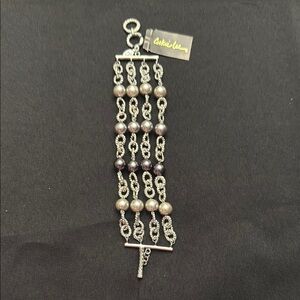 Cookie Lee Silver and Pearl Bracelet